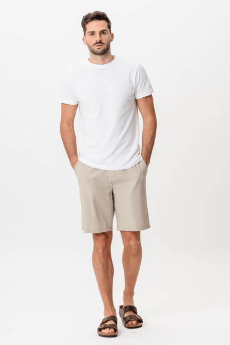 Linnen shorts - Zand - Image 3
