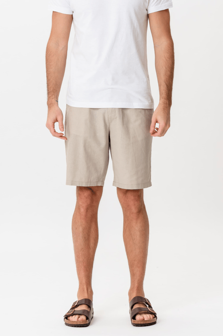 Linnen shorts - Zand - Image 4