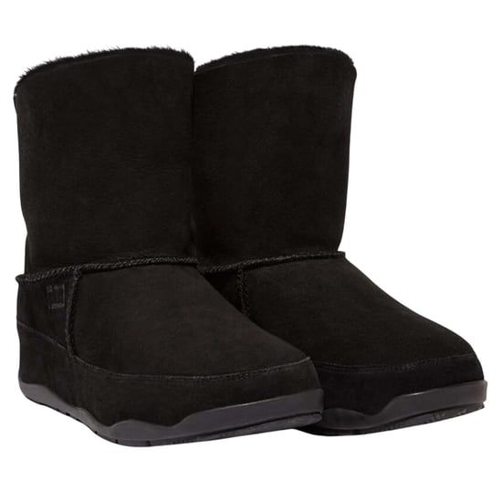 Fit Flop Dames/Dames Original Mukluk Shorty Leren Enkellaarsjes (Zwart) - Image 2