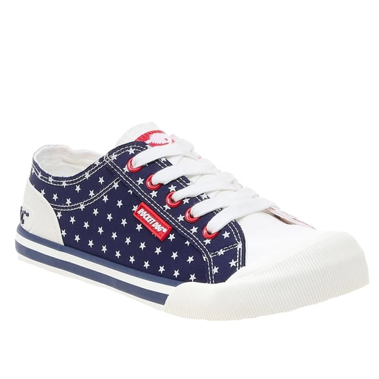 Rocket Dog Dames/Dames Jazzin Spangle Trainers (Rood, Wit, Marine) - Image 1
