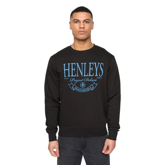 Henleys Heren Henbank Ronde Hals Sweatshirt (Zwart) - Image 1