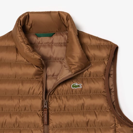Heren Lacoste Waterafstotend Gewatteerd Gilet in Bruin - Image 5