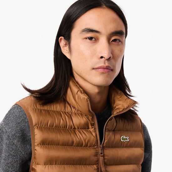 Heren Lacoste Waterafstotend Gewatteerd Gilet in Bruin - Image 6