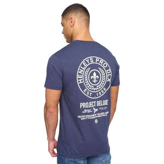 Henleys Heren Henstamp Katoenen T-shirt (Marineblauw) - Image 2