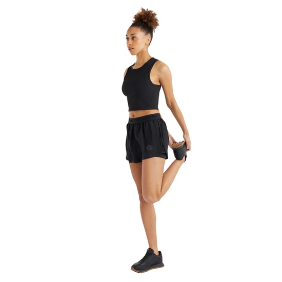 Umbro Dames/Dames Ribbed Crop Top (Zwart) - Image 3
