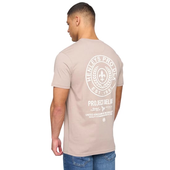 Henleys Heren Henstamp Katoenen T-Shirt (Taupe) - Image 2