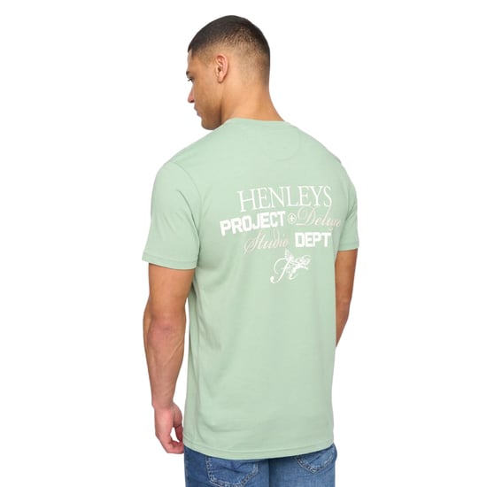 Henleys Heren Hentitled Katoenen T-Shirt (Salie Groen) - Image 2