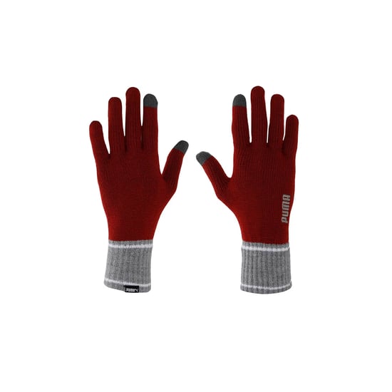 Puma Unisex gebreide winterhandschoenen voor volwassenen (Rood/Grijze Heide) - Image 3