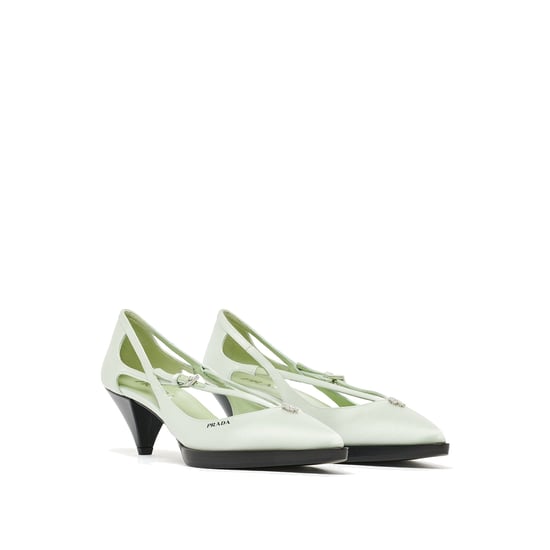 Prada Cut-Out Satijnen Pumps - Image 2