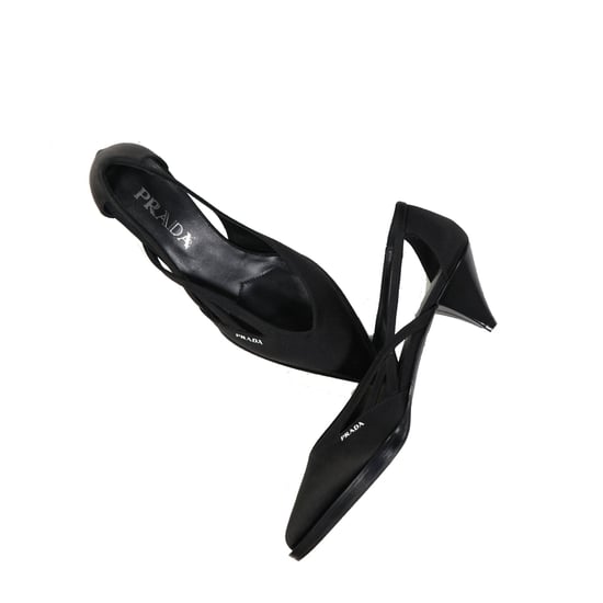 Prada 55mm Cut-Out Satijnen Pumps - Image 2