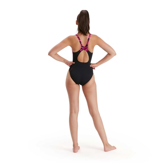 Speedo Dames/dames Hyperboom Splice Eco Endurance+ One Piece Swimsuit (Zwart/roze) - Image 2