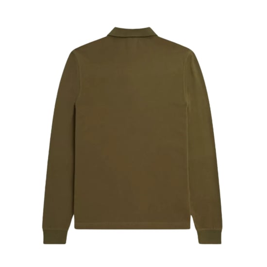 Fred Perry Uniform Groen Lange Mouw Effen Poloshirt - Image 2