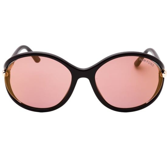Tom Ford Glanzende Donkerbruine Montuur Roze Bruine Lens Zonnebril - Image 1