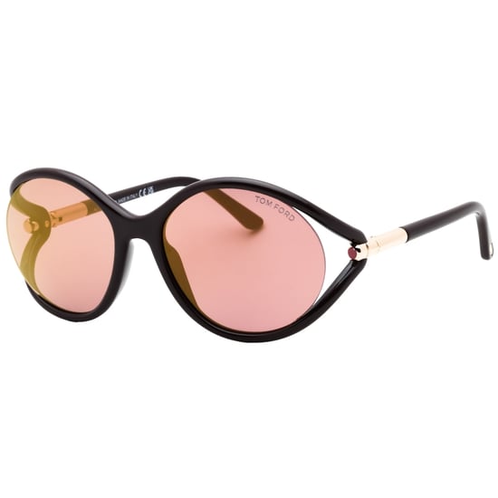 Tom Ford Glanzende Donkerbruine Montuur Roze Bruine Lens Zonnebril - Image 2