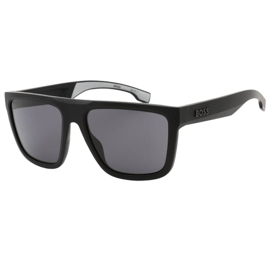 Hugo Boss zonnebril met grijze glazen en zwarte en grijze details - Image 2