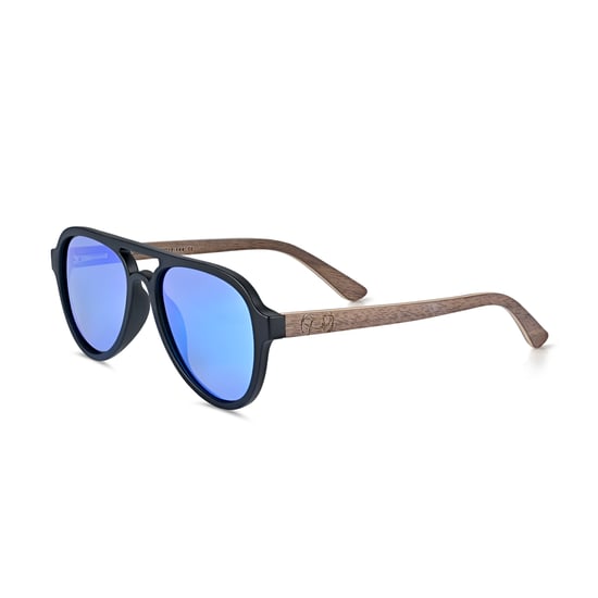Earth Wood Mazatlan gepolariseerde zonnebril - Walnoot/Blauw - Image 1