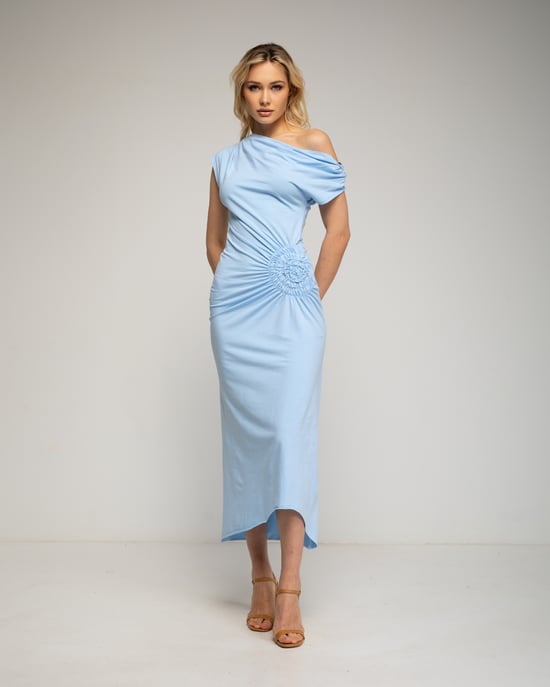Jurk met asymmetrische kraag - Image 2