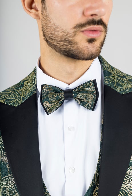 Heren 4-delige Groene Paisley Trouwsuit Perfecte Pasvorm - Image 4
