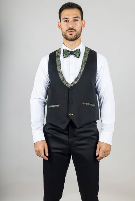 Heren 4-delige Groene Paisley Trouwsuit Perfecte Pasvorm - Image 6
