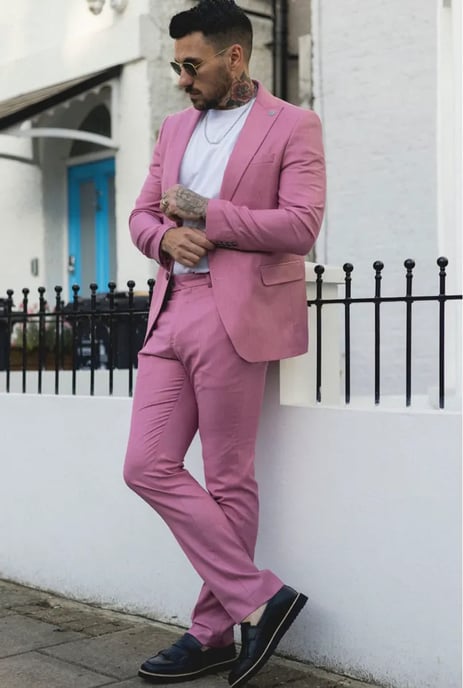Heren 3-delig Roze Tailored Fit Feestpak Race Day - Image 2