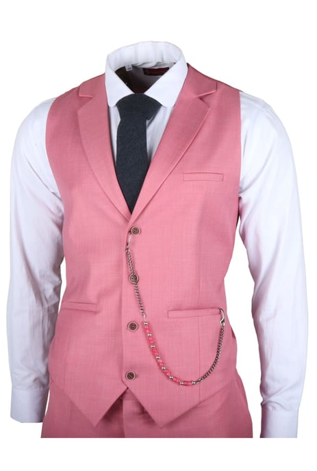 Heren 3-delig Roze Tailored Fit Feestpak Race Day - Image 4