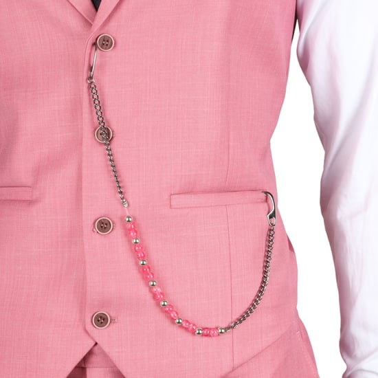 Heren 3-delig Roze Tailored Fit Feestpak Race Day - Image 5