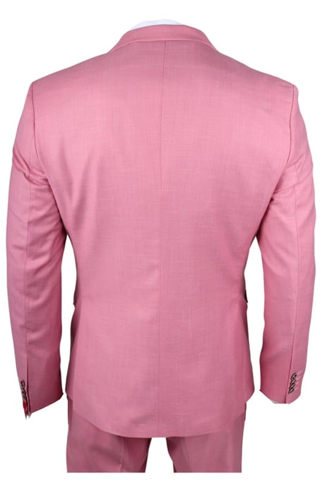 Heren 3-delig Roze Tailored Fit Feestpak Race Day - Image 6