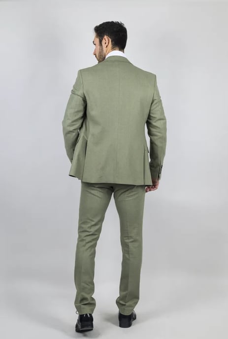 Heren Sage Tailor Fit 3-delig Linnen Zomer Trouwsuit - Image 4