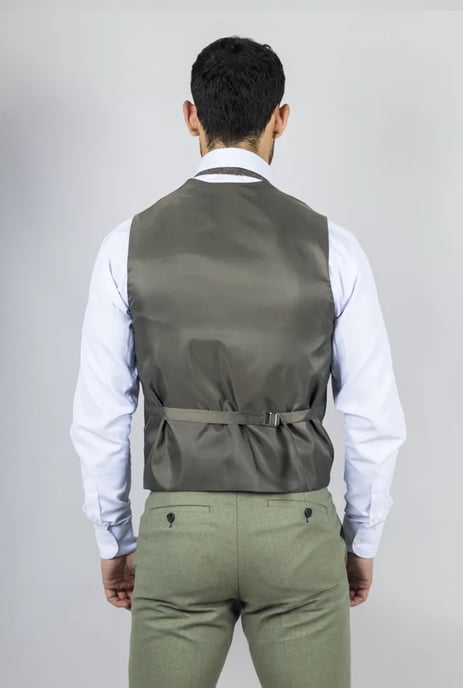 Heren Sage Tailor Fit 3-delig Linnen Zomer Trouwsuit - Image 5