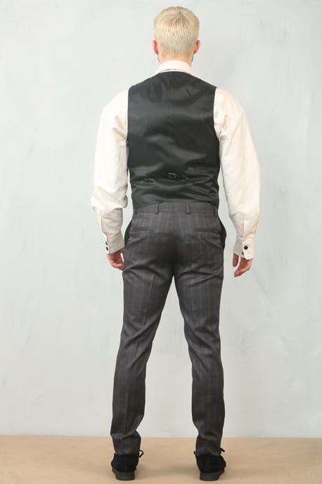 Heren 3-delig Prince Of Wales Charcoal Pak Werkkleding - Image 6