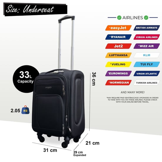 Zachte, lichtgewicht nylon 4-wielige handbagagekoffer voor op reis - Image 2