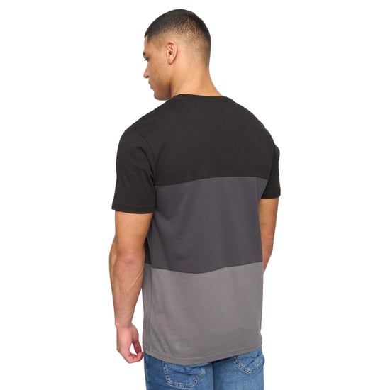 Henleys Heren Henpanel Kleurblok Katoenen T-Shirt (Zwart) - Image 2