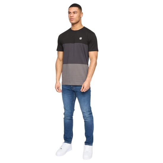 Henleys Heren Henpanel Kleurblok Katoenen T-Shirt (Zwart) - Image 3