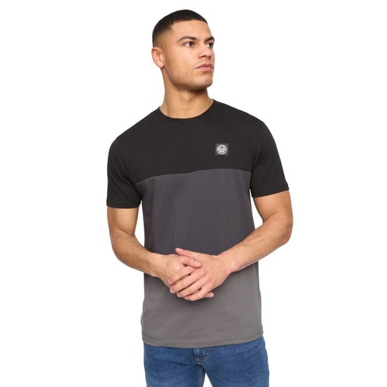 Henleys Heren Henpanel Kleurblok Katoenen T-Shirt (Zwart) - Image 4