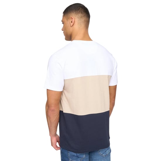 Henleys Heren Henpanel Kleurblok Katoenen T-Shirt (Wit) - Image 2