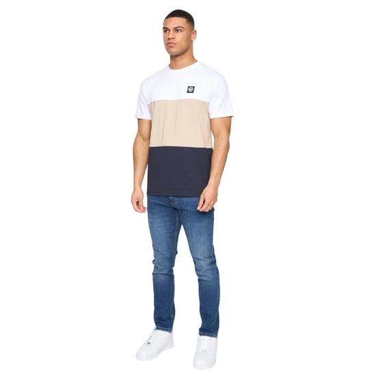 Henleys Heren Henpanel Kleurblok Katoenen T-Shirt (Wit) - Image 3