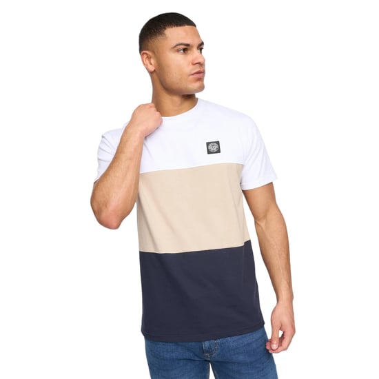 Henleys Heren Henpanel Kleurblok Katoenen T-Shirt (Wit) - Image 4