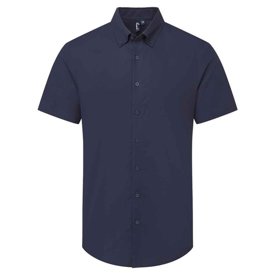 Premier Heren Supreme Oxford overhemd met korte mouwen (Marine) - Image 1