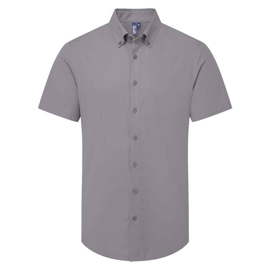 Premier Heren Supreme Oxford overhemd met korte mouwen (Staal) - Image 1