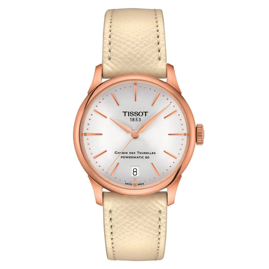Tissot T-classic Chemin Des Tourelles Powermatic 80 Dames Horloge Beige T1392073603100 - Image 1