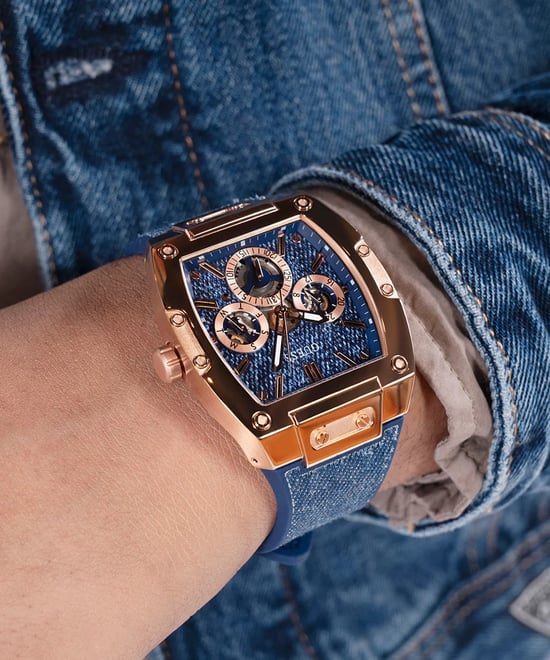 Guess Phoenix Heren Horloge Blauw GW0786G2 - Image 5