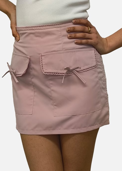 Roze Strikdetail Micro Minirok - Image 1