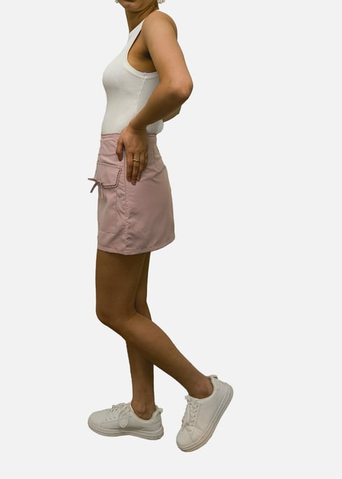Roze Strikdetail Micro Minirok - Image 3