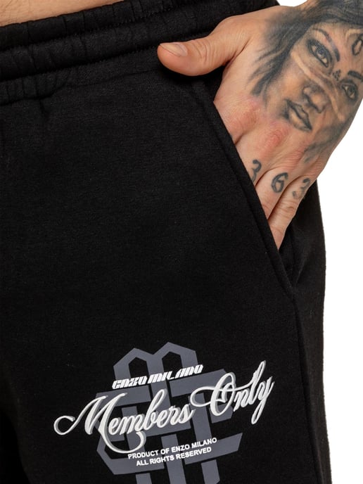 Enzo Milano Heren Bedrukte Fleece Korte Broek - Image 3