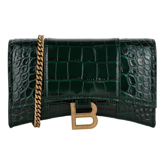 Balenciaga Hourglass Embossed Croco Wallet On Chain - Image 1