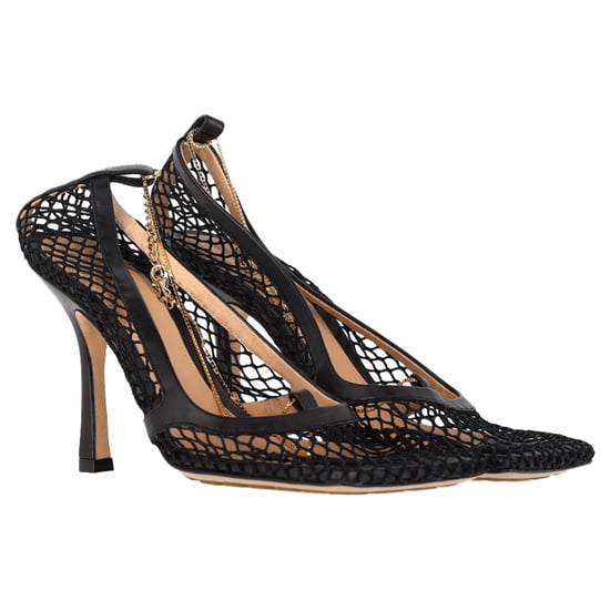 Bottega Veneta Stretch Pumps in Black Mesh and Leather - Image 4