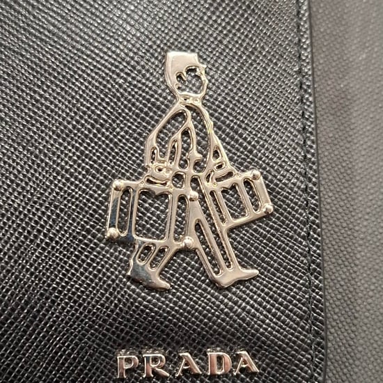 Prada Bellhop Gevoerd Sleutelhanger Portemonnee in Zwart Saffiano Leer - Image 5
