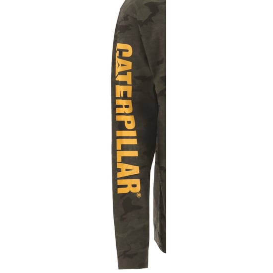 Caterpillar Merk Banner Lange Mouw Katoenen Heren Groene T-shirt - Image 3
