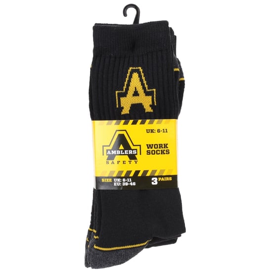 Amblers Safety Amblers Katoenen Zwarte Werk Sokken voor Mannen - Image 2