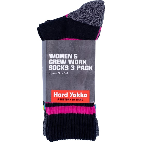 Hard Yakka Crew 3-Pak Katoenen Multikleur Dames Werk Sokken - Image 2
